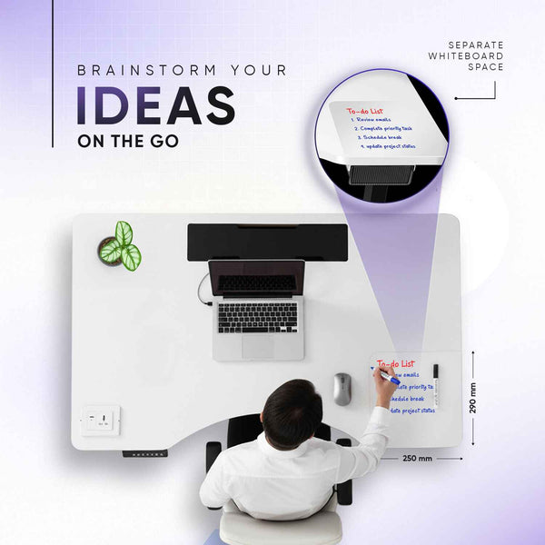 Smart Desk Pro with In-built Power Sockets, Cable Tray, Height ...